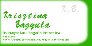 krisztina bagyula business card